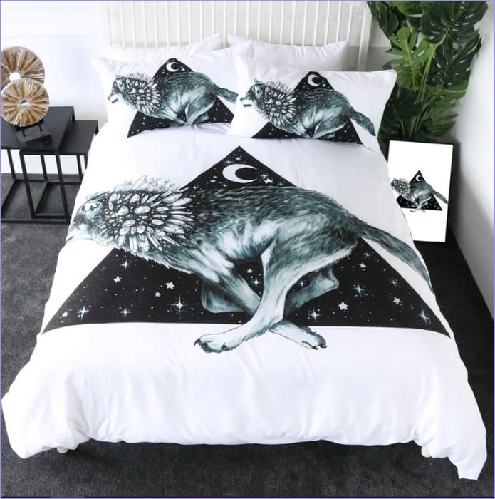 Housse de couette loup en mouvement