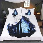 Housse de couette loup en forêt enchantée