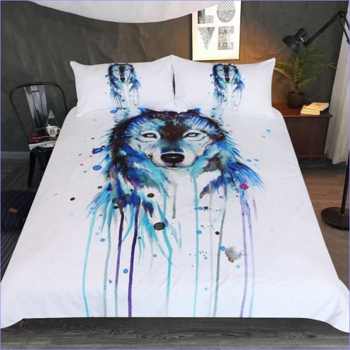 Housse de couette Loup ambiance hivernale