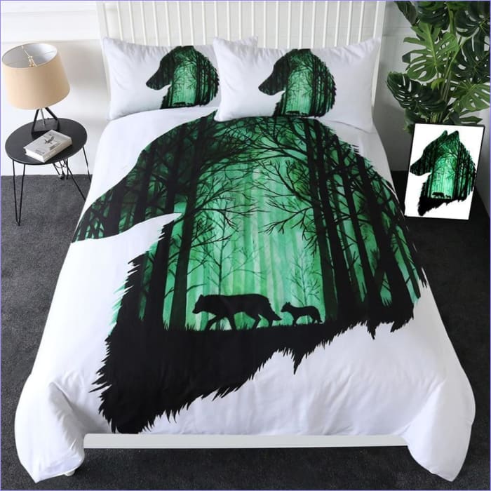 Housse de couette loup famille maternelle