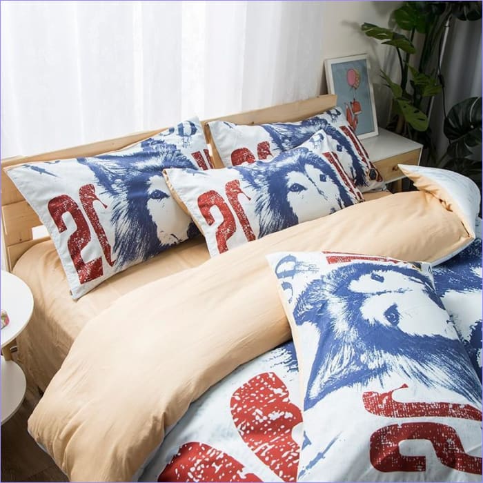 Housse de couette motif loup journaliste – Image 3