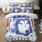 Housse de couette motif loup journaliste