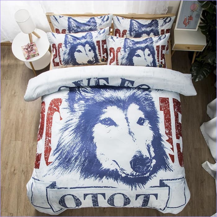 Housse de couette motif loup journaliste