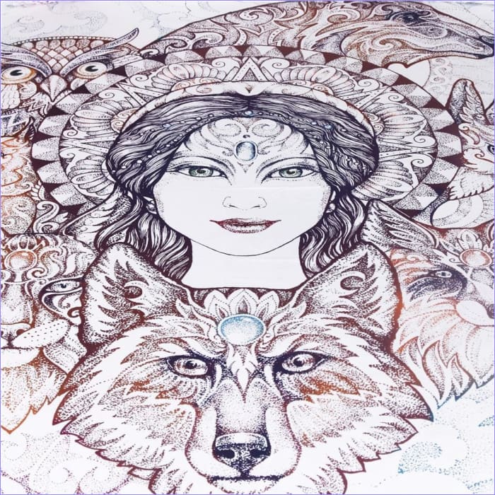 Housse de couette motif loup bohème – Image 2
