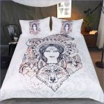 Housse de couette motif loup bohème