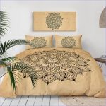 Housse de Couette Mandala Beige - Fleur - couettedouillette