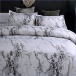 Housse de couette luxe effet marbre blanc