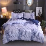 Housse de Couette Marbre Bleu Luxe - couettedouillette