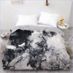 Housse de Couette Marbre Noir et Blanc - couettedouillette