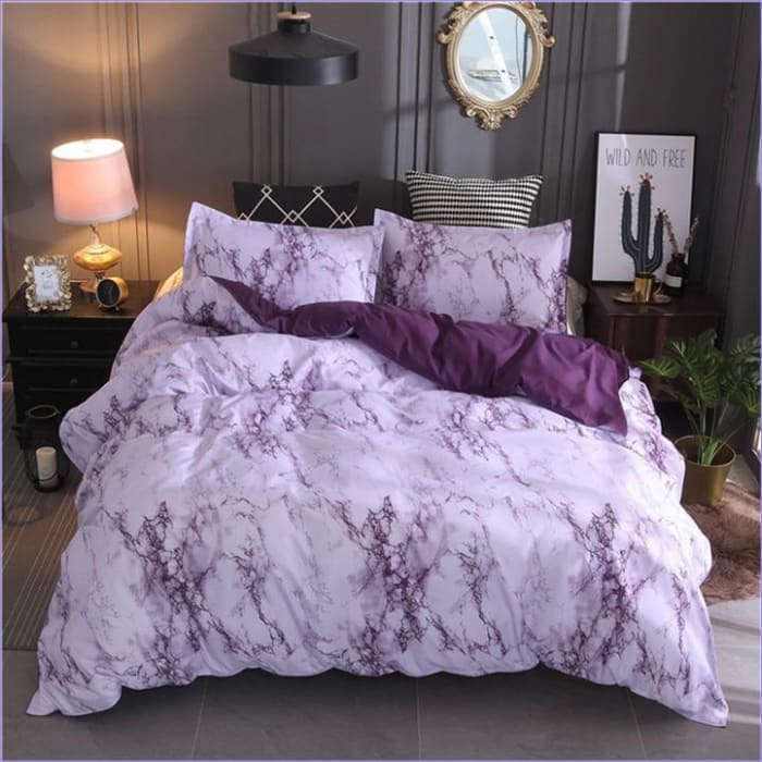 Housse de Couette Marbre Rose Luxe - couettedouillette