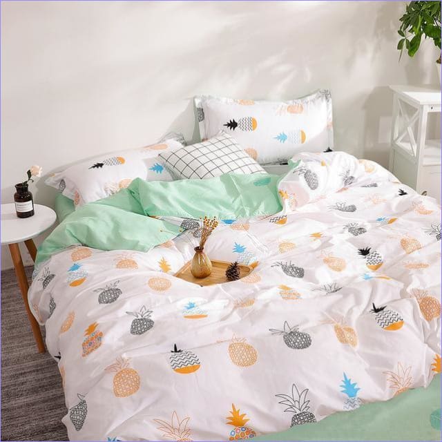 Housse de Couette Moderne Ananas multicolores -