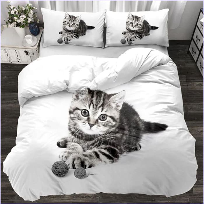 Housse de Couette motif Chat 220x240 - couettedouillette