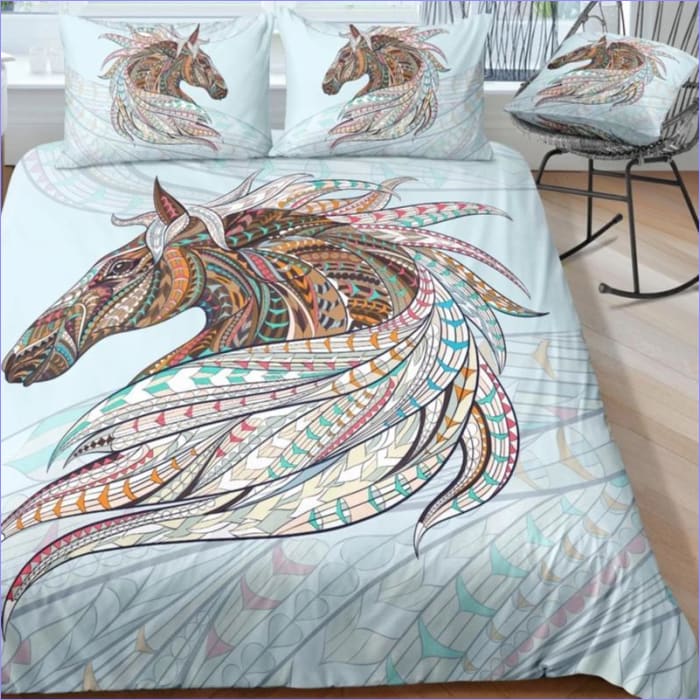 Housse de Couette motif Cheval 140x200 - couettedouillette