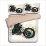 Housse de Couette Moto Custom Blanche - couettedouillette
