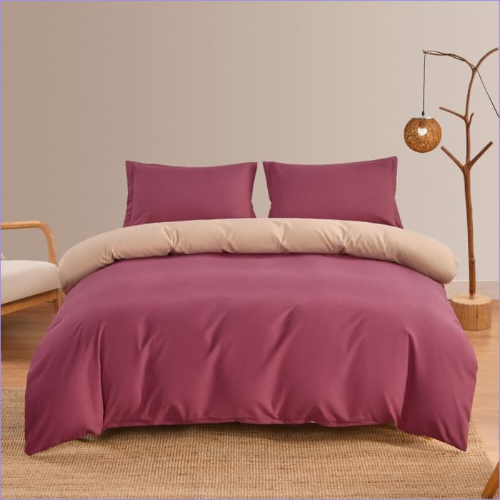 Housse de Couette Rose et Beige - couettedouillette