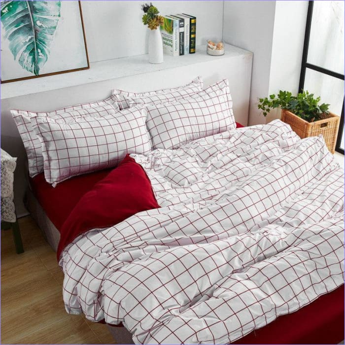 Housse de Couette Rouge et Blanche - couettedouillette