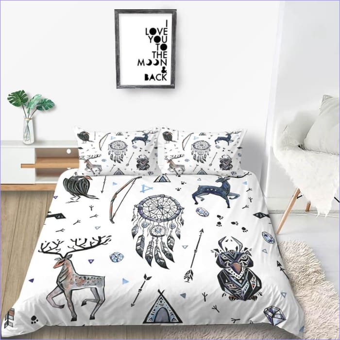 Housse de couette style nordique avec motif attrape-rêves