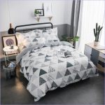 Housse de Couette Blanc gris - couettedouillette
