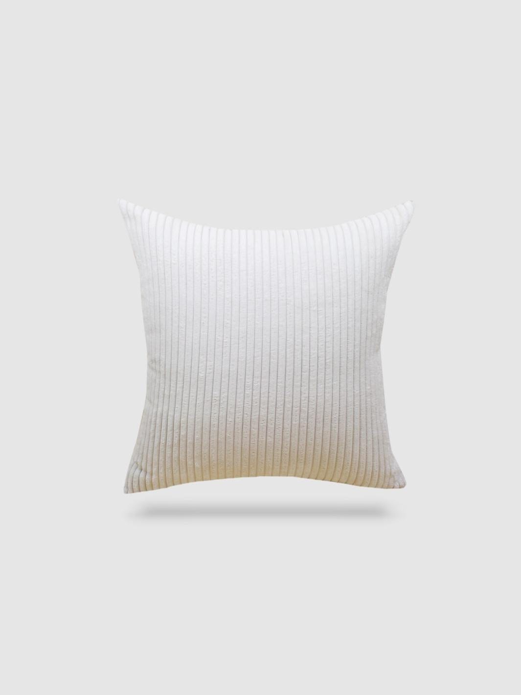 housse de coussin en velours côtelé 50x50 - Blanc cassé