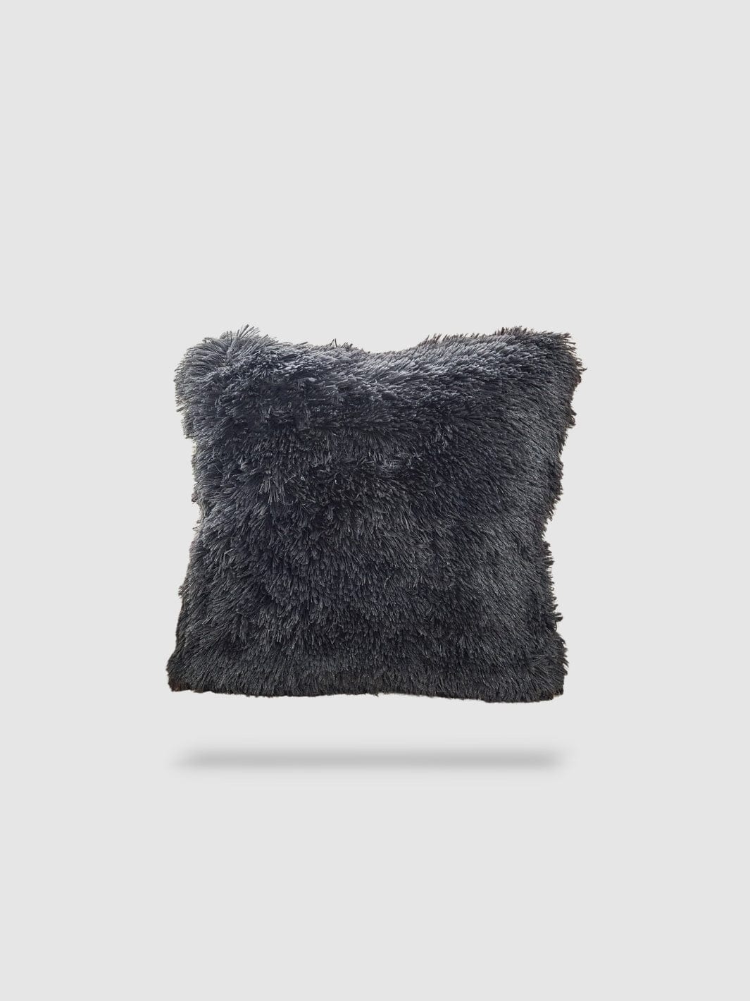 housse de coussin en fourrure 45x45 - Gris foncé