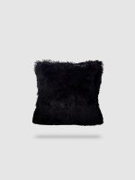 housse de coussin en fourrure 45x45 - Noir