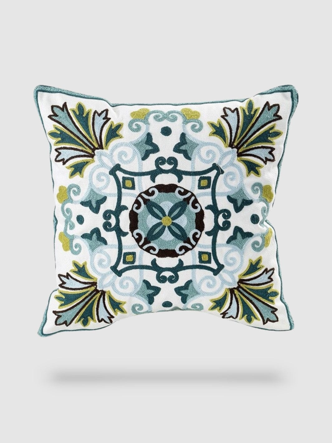 housse de coussin brodée florale 45x45 - Motif 5