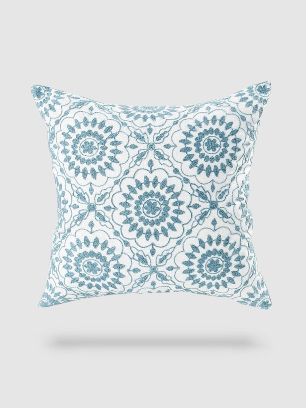 housse de coussin brodée florale 45x45 - Motif 8