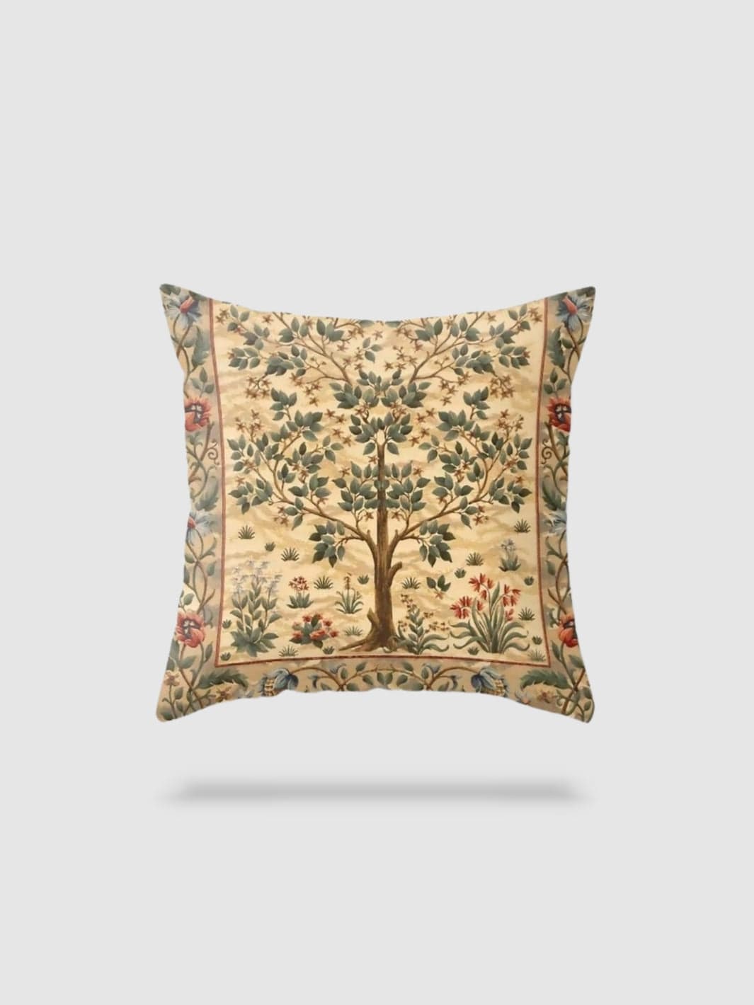 housse de coussin en lin à fleurs 60x60 - motif 7