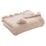 Couvre-lit tricot beige Mamounette - Brunelli