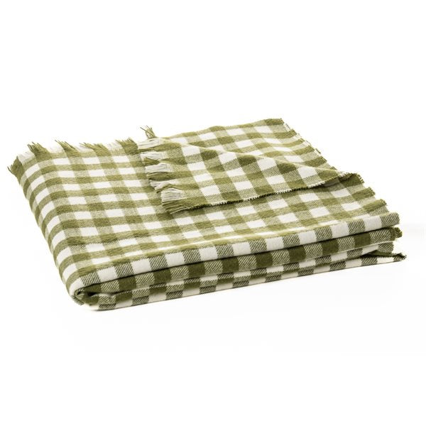 Couvre-lit carreaux verts MANOS - Brunelli (livraison printemps 2025)