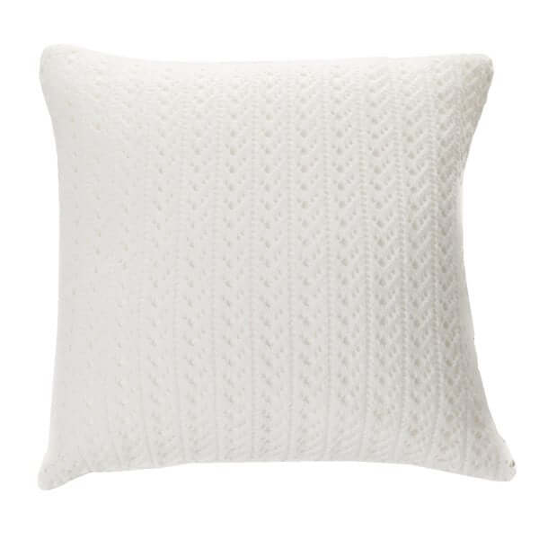 Jeté en tricot blanc NAJA ( 50" x 60'')- Par Brunell Jeté ,disponible chez Literie-Déco et moi