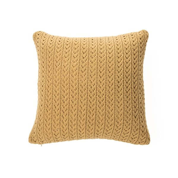 Jeté en tricot tan NAJA ( 50" x 60'')- Par Brunelli Jeté ,disponible chez Literie-Déco et moi