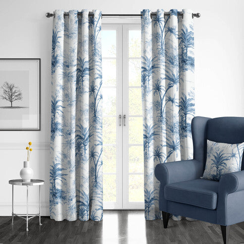 Couvre lit Palmora bleu fabriqué au Canada par Colcha Linens – Image 3
