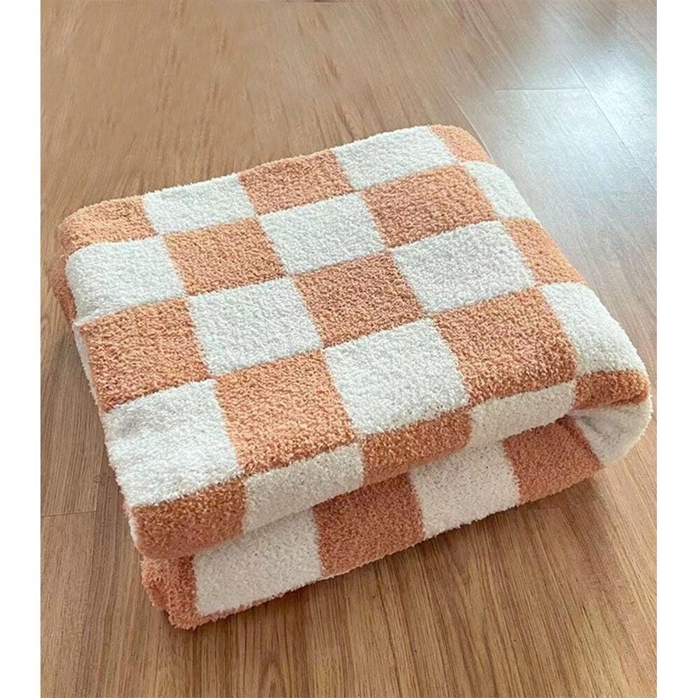 Plaid à Carreaux | Laine Douillette | Designix - Plaid Blanc & Beige - https://designix.fr/