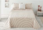 Couvre-lit ensemble Polka beige - Fait au Québec