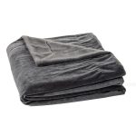 Couvre lit en fausse fourrure charcoal POLUX - Brunelli