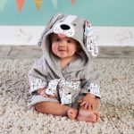Linge de bain serviette motif chiot pour enfant