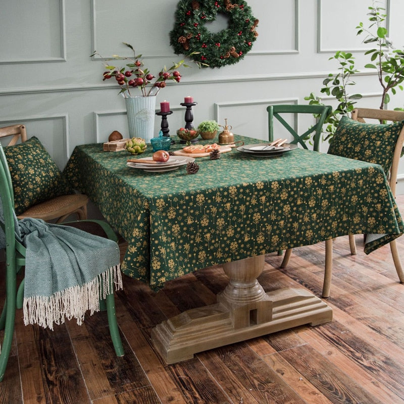 Nappe rectangulaire verte pour Noël