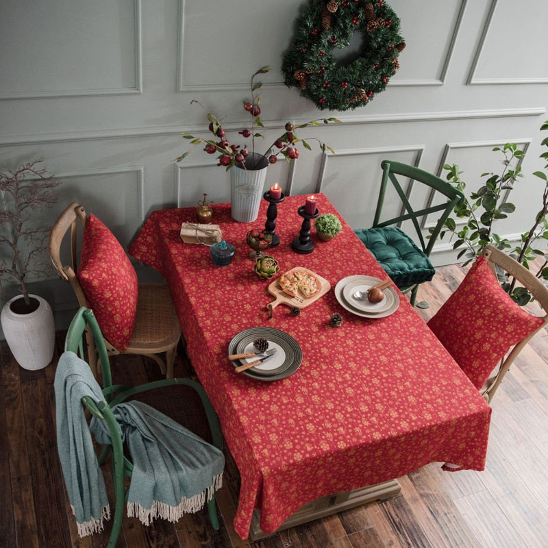 Nappe rectangulaire rouge de Noël – Image 4