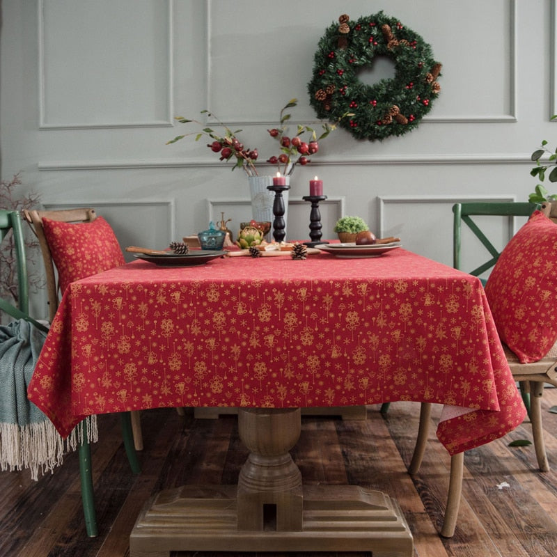 Nappe rectangulaire rouge de Noël – Image 3