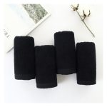 Linge de bain serviette noire en coton