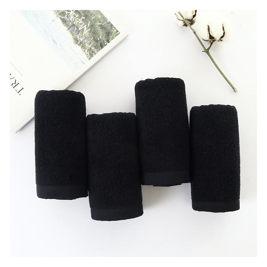 Linge de bain serviette noire en coton