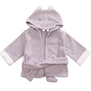 Serviette peignoir bébé hippopotame
