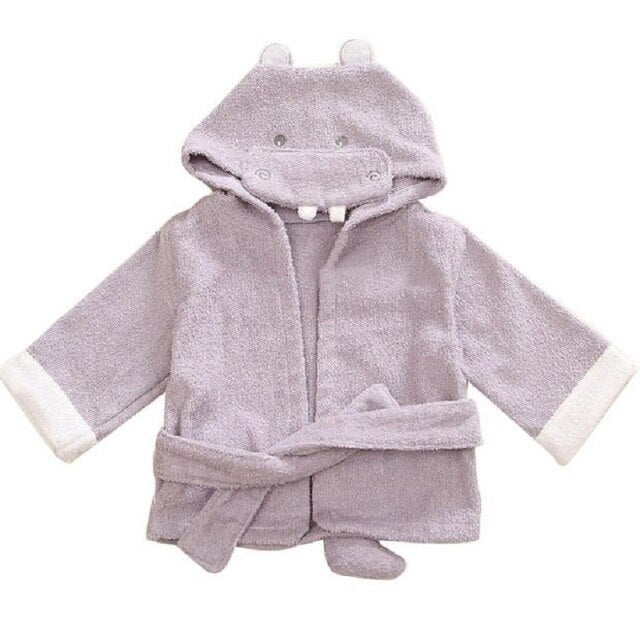 Serviette peignoir bébé hippopotame