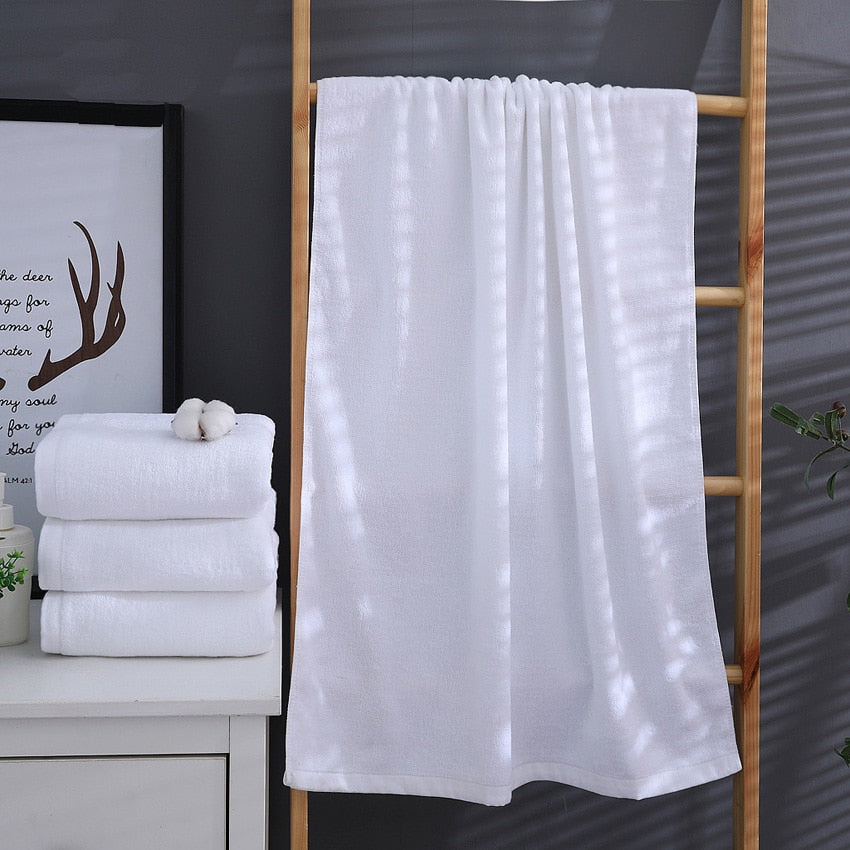 Linge de bain serviette coton blanc – Image 3