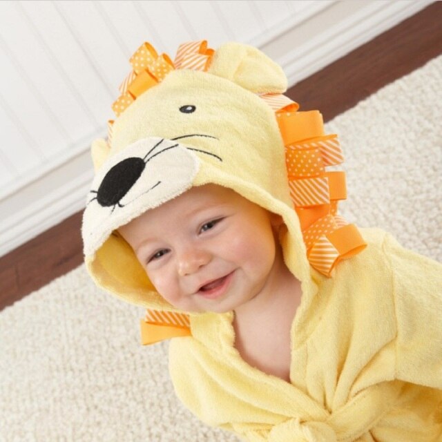 Cape de bain bébé félin