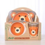 Coffret repas bébé bambou Ours brun