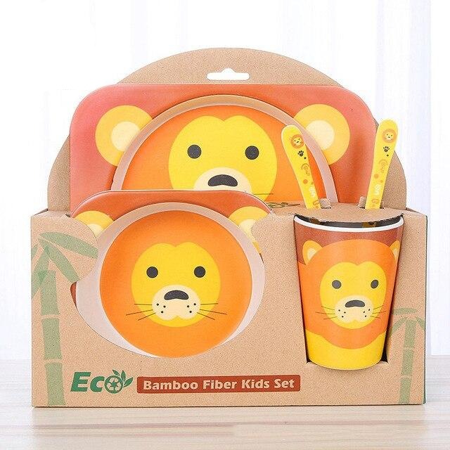 Coffret repas bébé fibre de bambou Lion