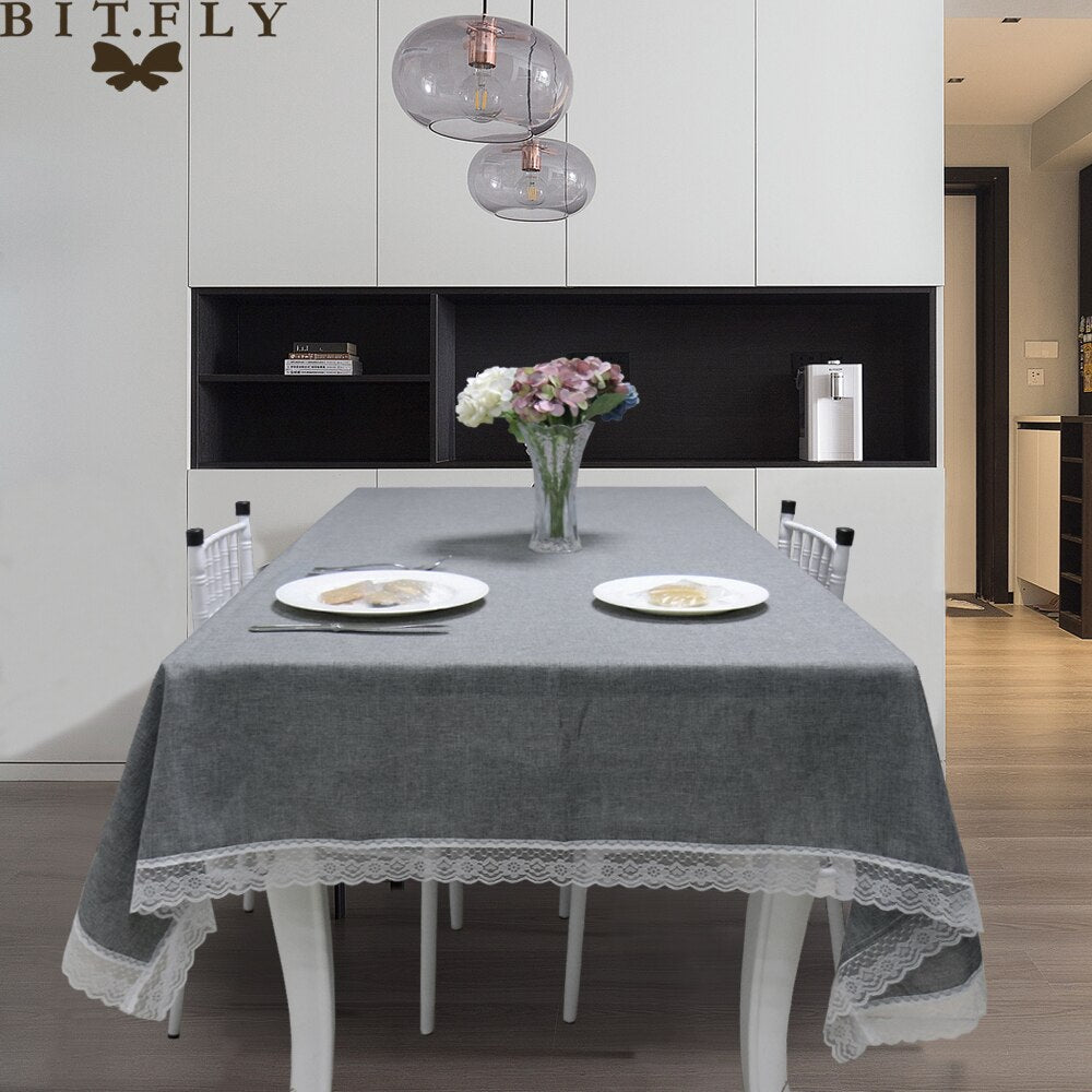 Nappe rectangulaire gris en tissu