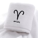 serviette de bain coton du bélier blanc